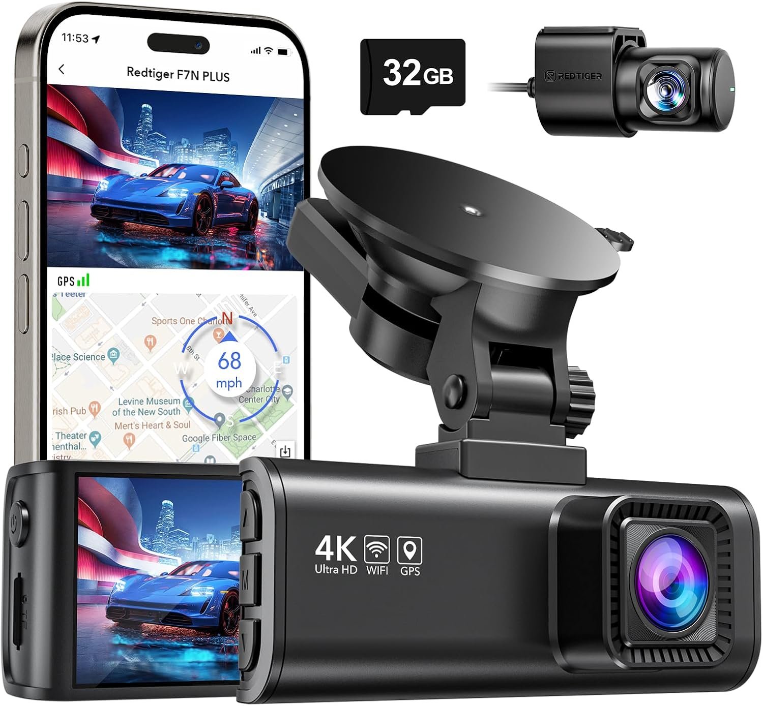 Read more about the article 【折后价:$99.99  Prime包邮】 REDTIGER 前后4K/2.5K 全高清汽车行车记录仪