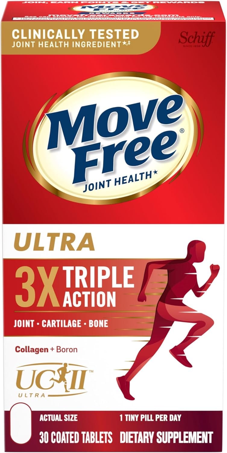 Read more about the article 【折后价:$11.83 Prime包邮】 Amazon 现有Move Free 白瓶强效骨胶原维骨力 30粒 