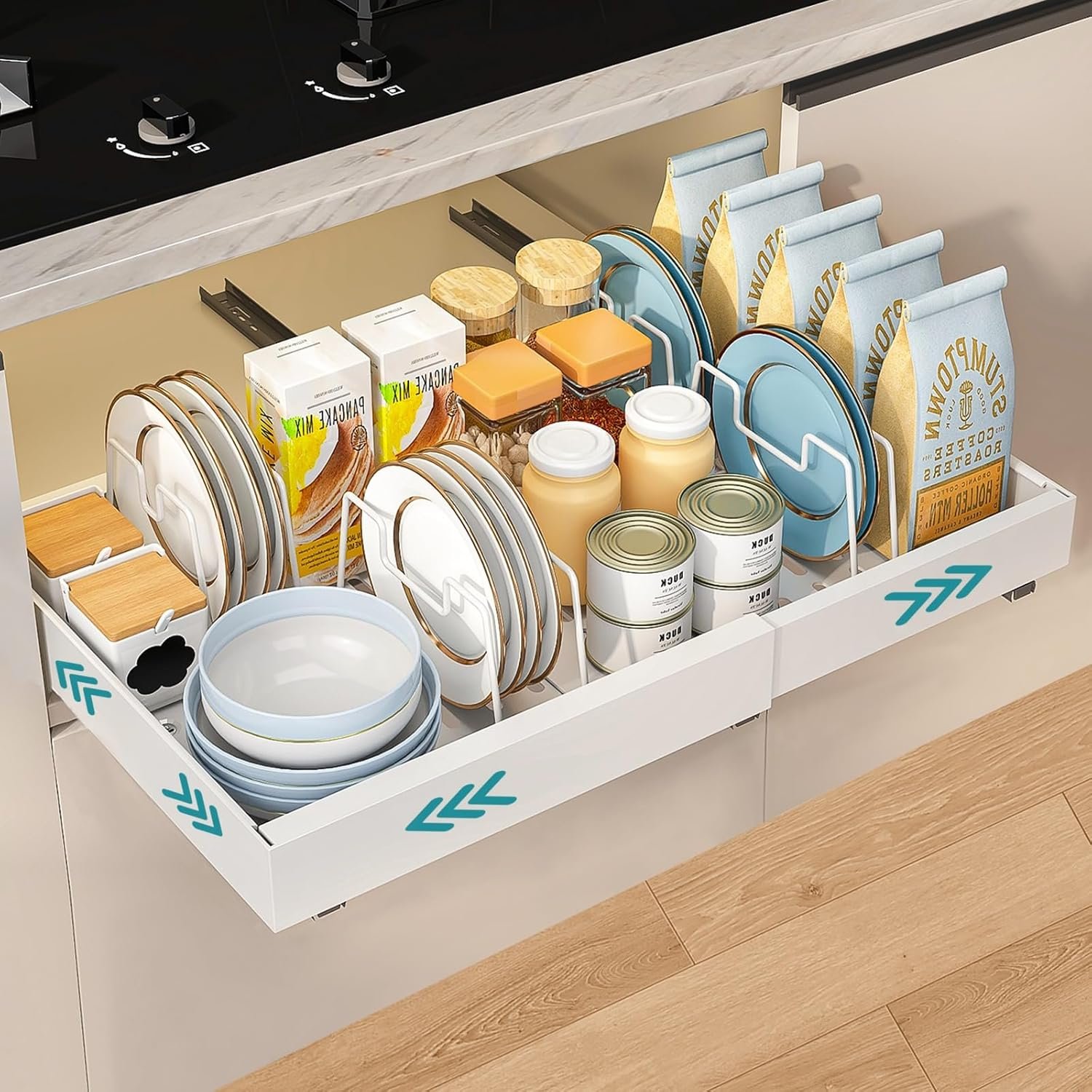 Read more about the article 【折后价:$11.99  Prime包邮】可扩展拉出式橱柜整理器（12 英寸 – 20 英寸）