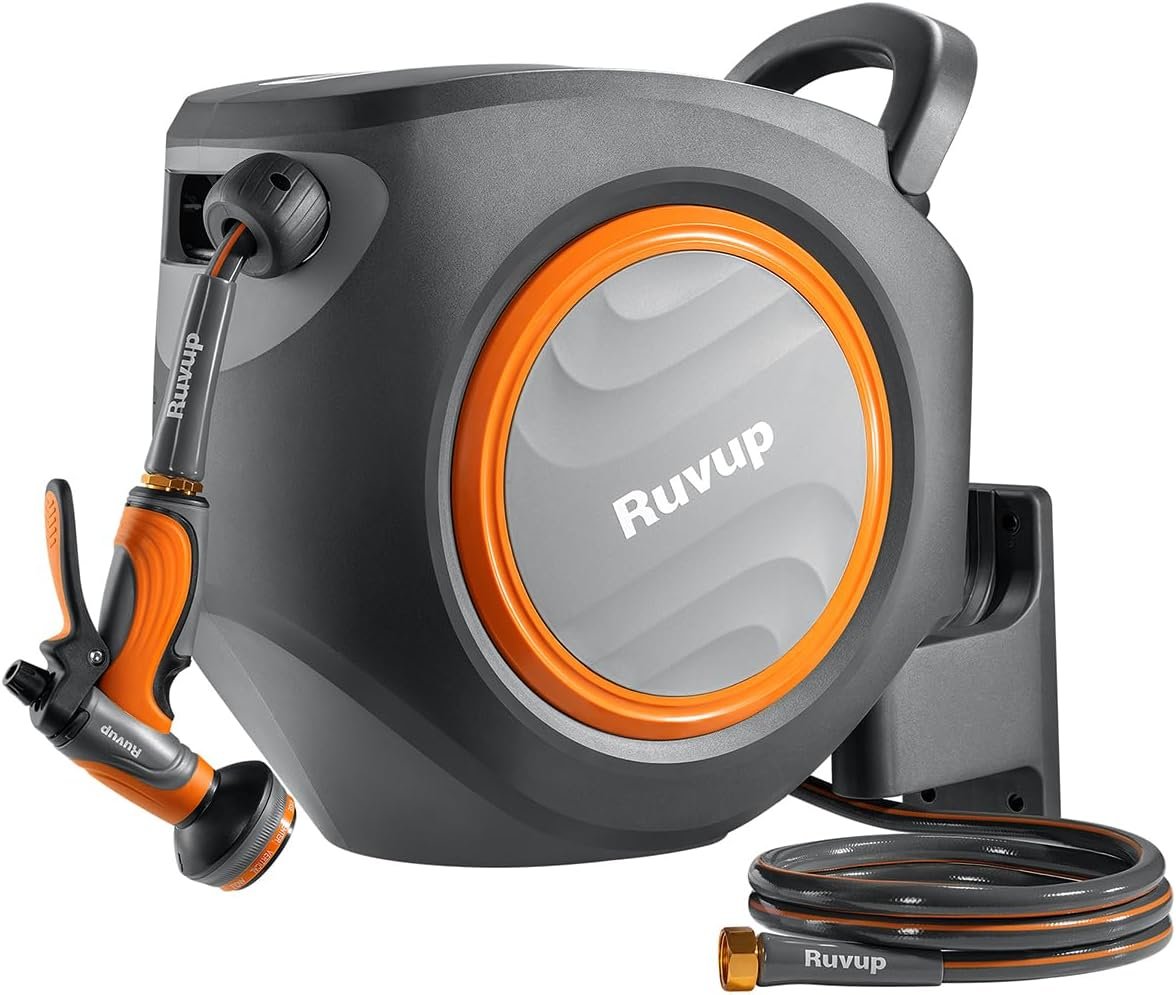 Read more about the article 【折后价:$85.99 Prime包邮】 Ruvup 1/2 英寸 x 110 英尺伸缩花园软管卷盘