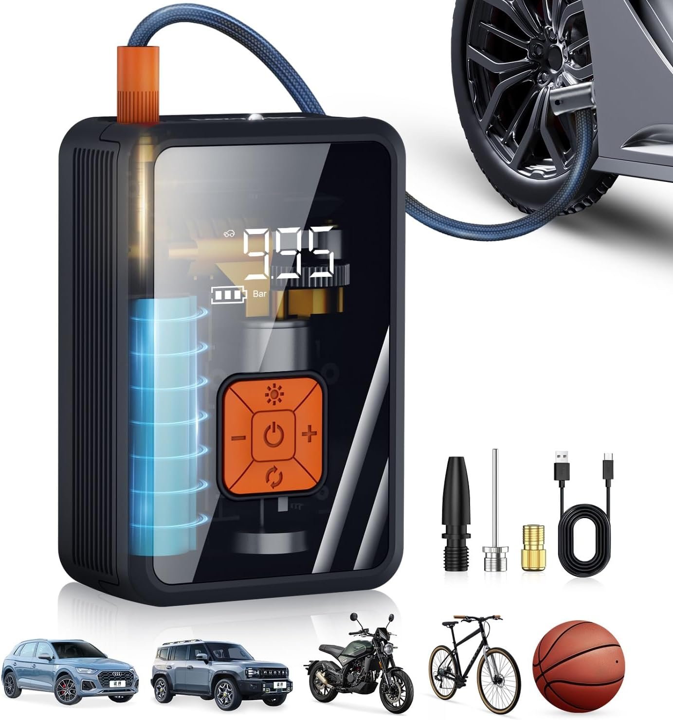 Read more about the article 【折后价:$14.99 Prime包邮】 汽车轮胎的便携式气泵