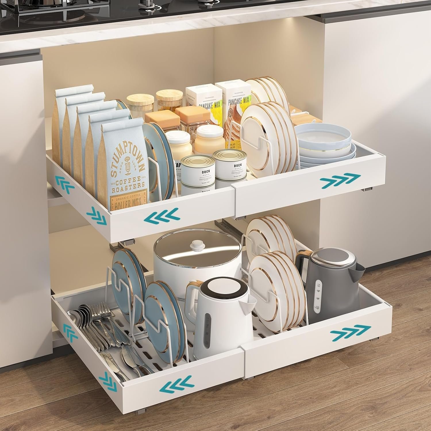 Read more about the article 【折后价:$23.99 Prime包邮】 可扩展拉出式橱柜整理架（12 英寸 – 20 英寸）