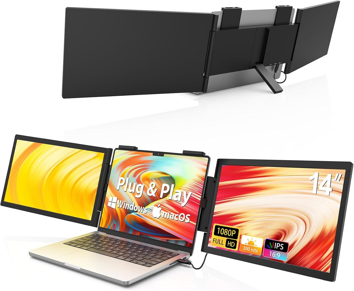 Read more about the article 【折后价:$149.99 Prime包邮】  HotYeah 笔记本14 英寸双便携式扩展显示器